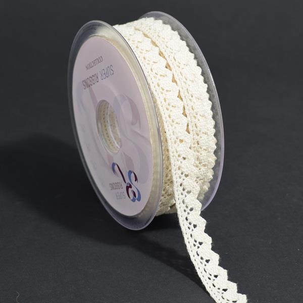 15MM COTTON LACE - 20MT REEL NATURAL