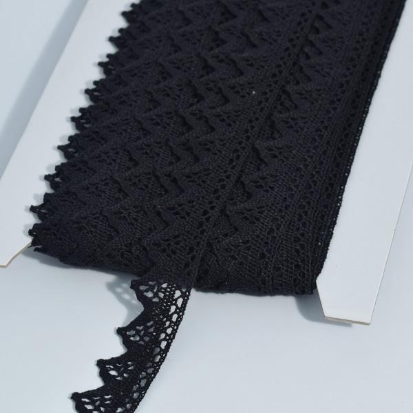 33-35MM COTTON LACE(25 mtr cards) BLACK