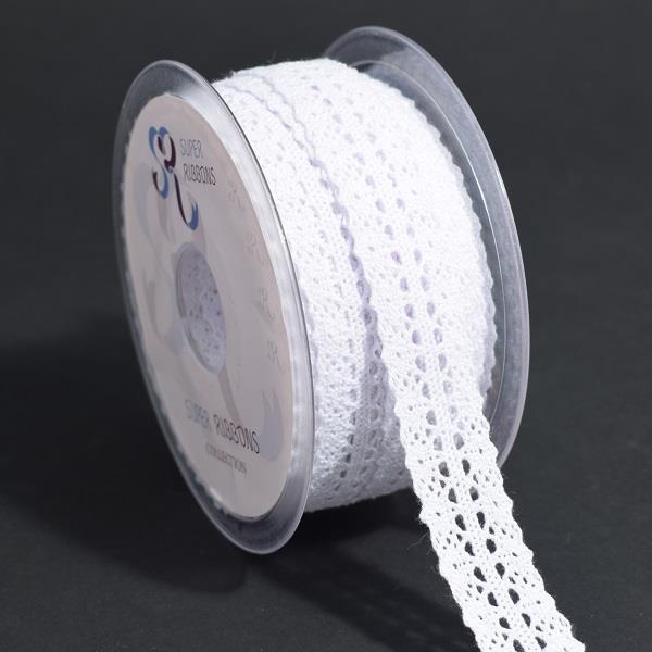 25MM COTTON LACE - 20MTS WHITE