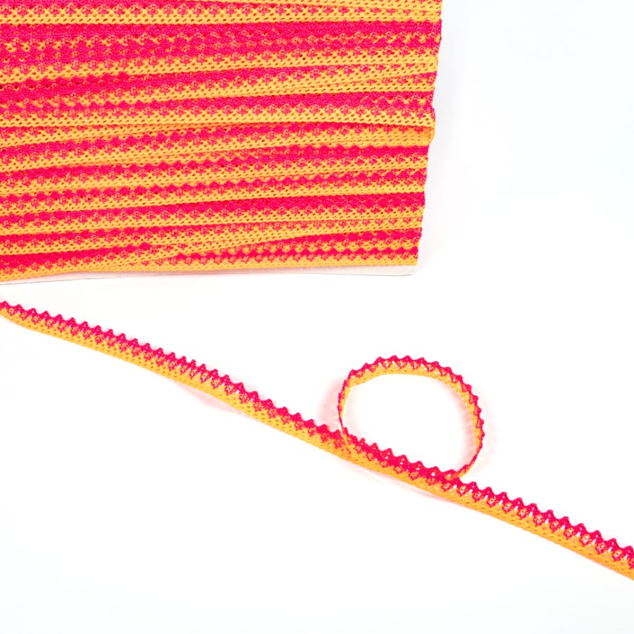 10MM BICOLOUR LACE EDGING - 22.8MTS 4 Orange