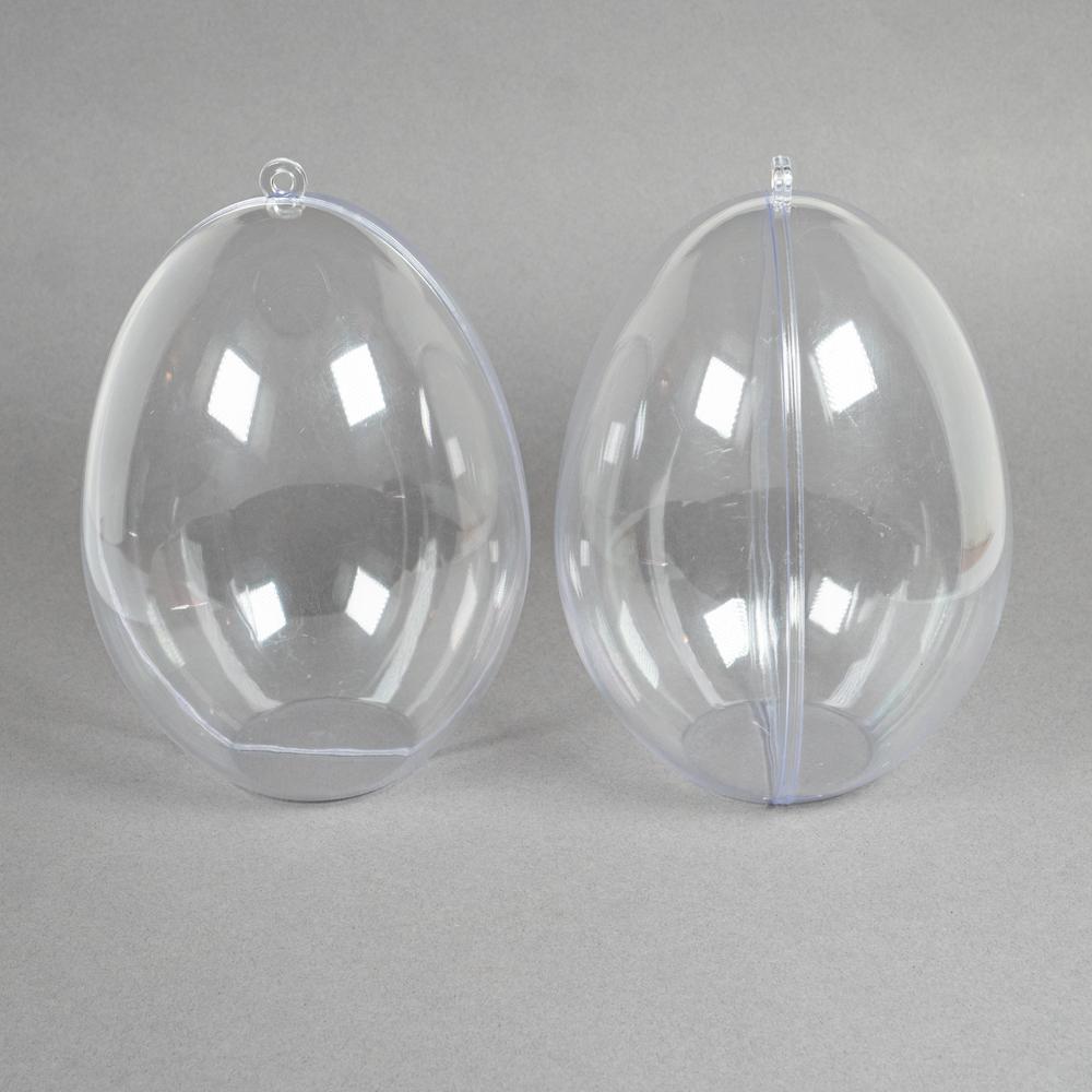 14CM STANDING CLEAR EGG PK2