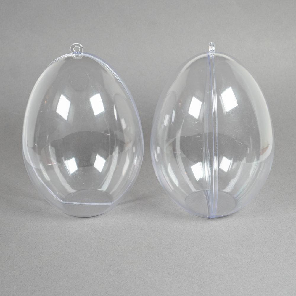 14CM STANDING CLEAR EGG PK2