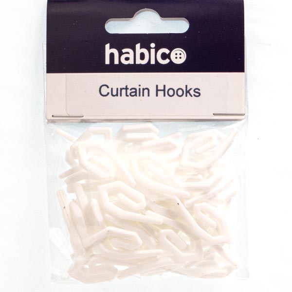 PLASTIC CURTAIN HOOKS- BAG OF 50 HOOKS