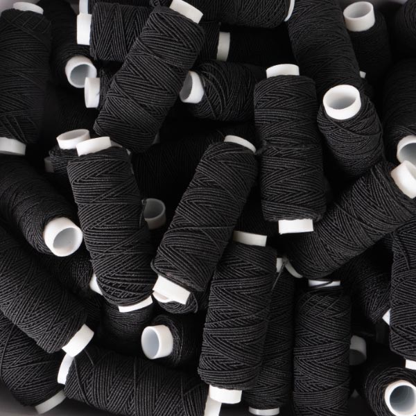 SHIRRING ELASTIC 20MTR SPOOLS(100 per bag) BLACK