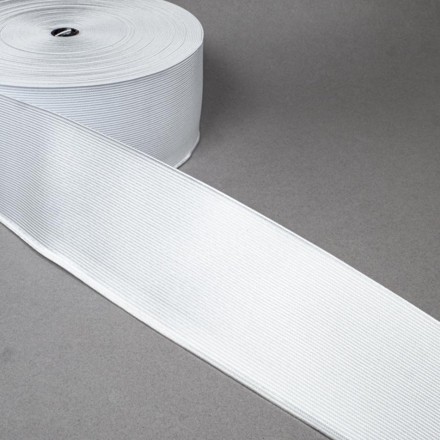 75MM LOOM ELASTIC WHITE 25M