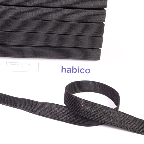 20MM COLOURED ELASTIC - 25M CARDS BLACK