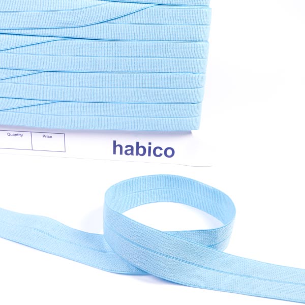 20MM FOLD OVER ELASTIC 20M SKY BLUE