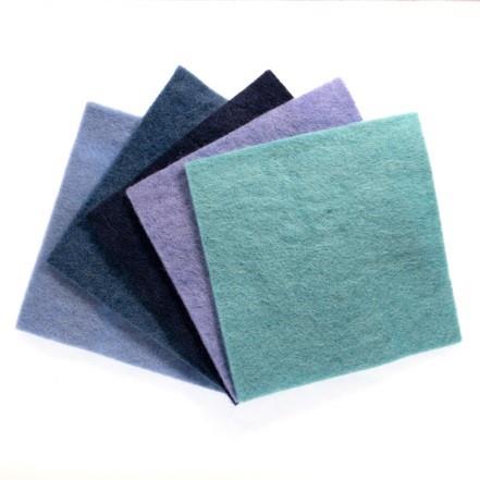 FELT SQUARES 4MM THICK ASTD PACK 15CM 5PCS BLUE