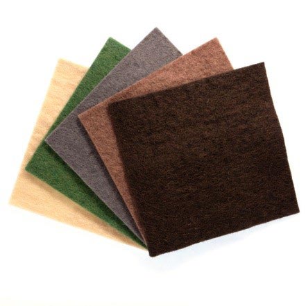 FELT SQUARES 4MM THICK ASTD PACK 15CM 5PCS NATURAL