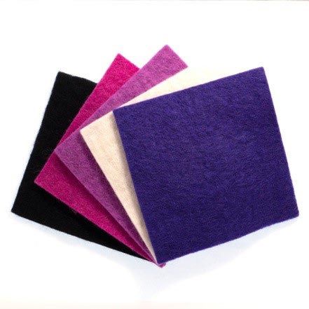 FELT SQUARES 4MM THICK ASTD PACK 15CM 5PCS PINKS