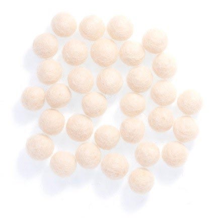 FELT SHAPES 1CM BALLS ASSTD 32PCS X 5 PKS WHITE