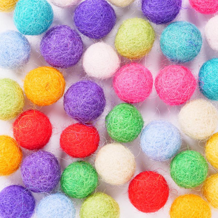 FELT SHAPES 1CM BALLS ASSTD 36PCS X 5 PKS