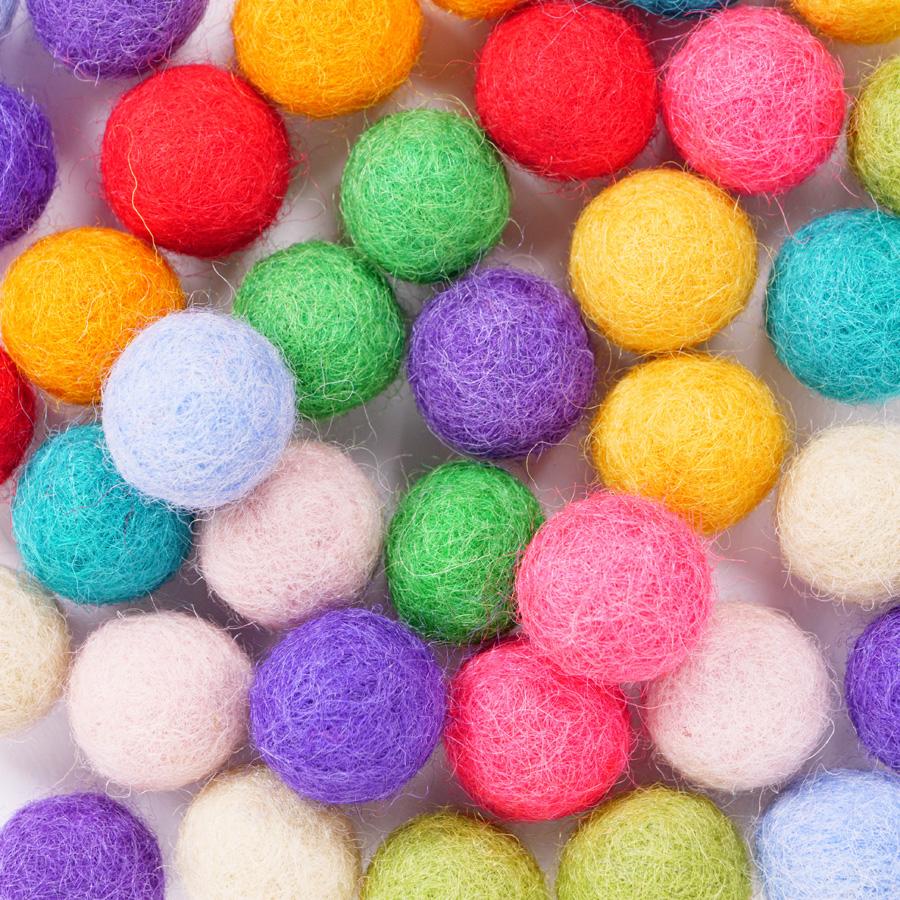 FELT SHAPES 1.5CM BALLS ASSTD 36PCS X 5 PK