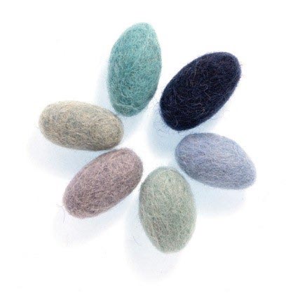 FELT EGGS 2.5CM X 1.5CM BLUES