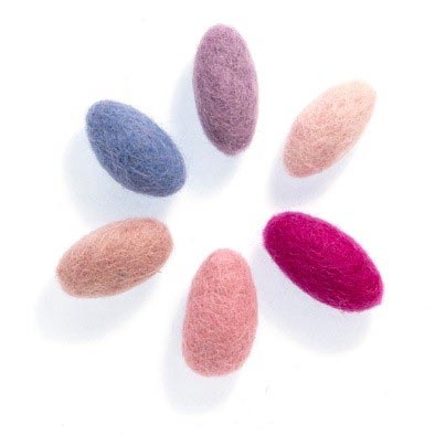 FELT EGGS 2.5CM X 1.5CM PINKS