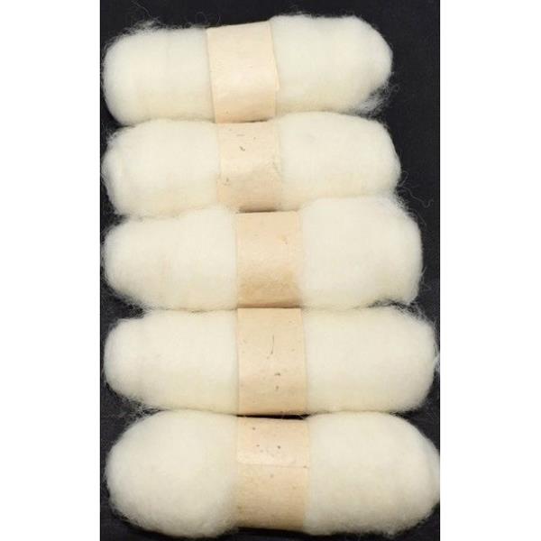 FELTING FIBRE WOOL ASSTD 20G 5 ROLLS WHITE