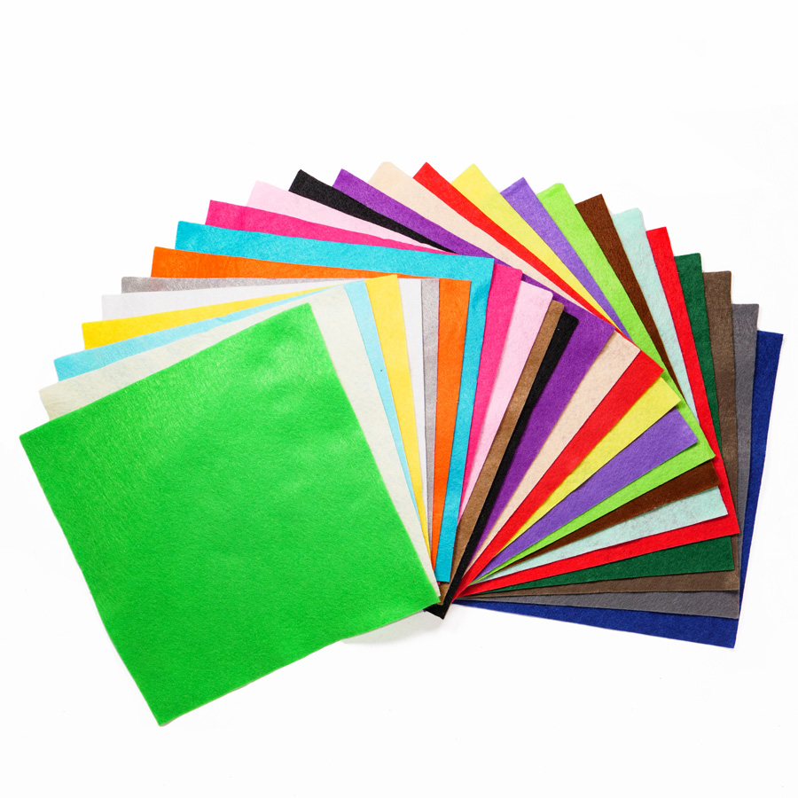 POLYESTER FELT SQUARES 25PCS