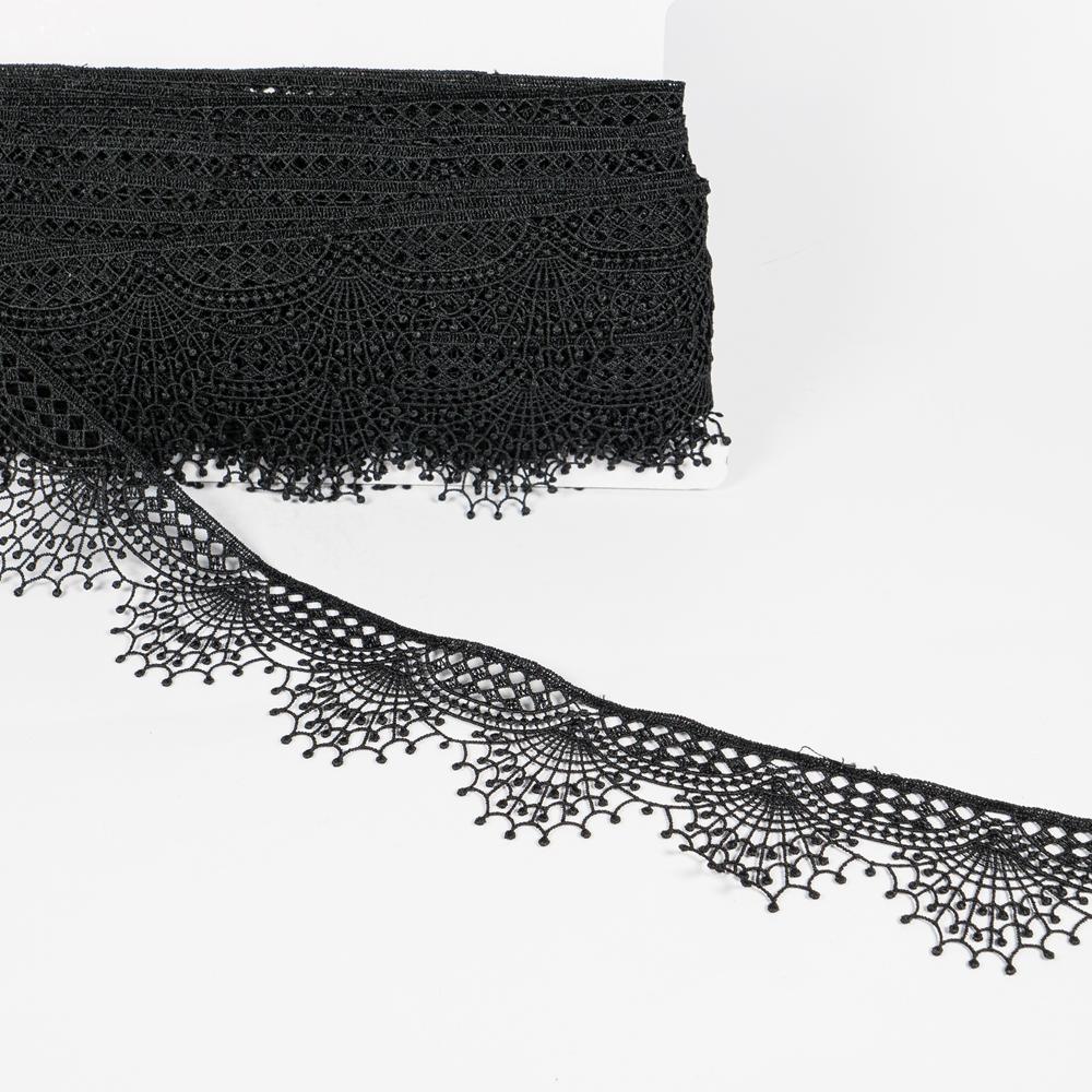 50MM GUIPURE LACE 21.5M BLACK