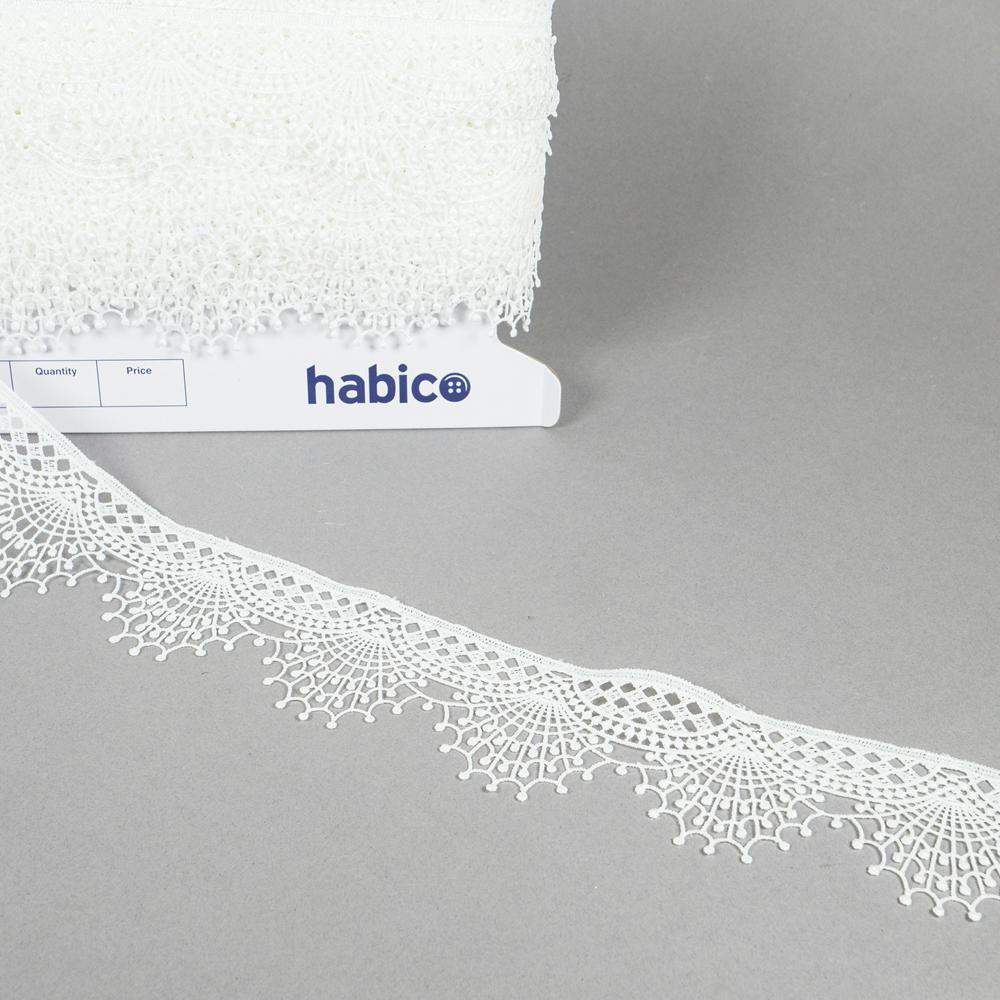 50MM GUIPURE LACE 21.5M WHITE