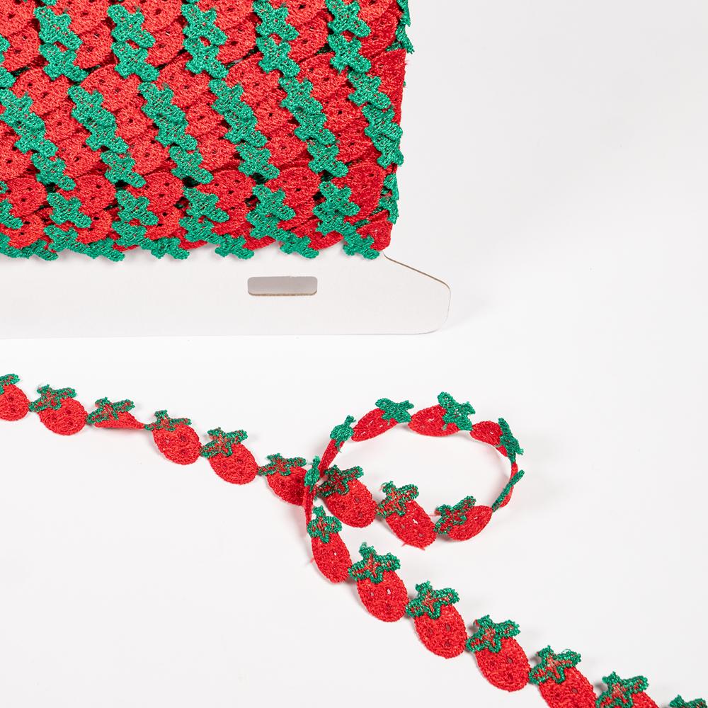 15MM STRAWBERRY TRIM 13.7M RED/GREEN