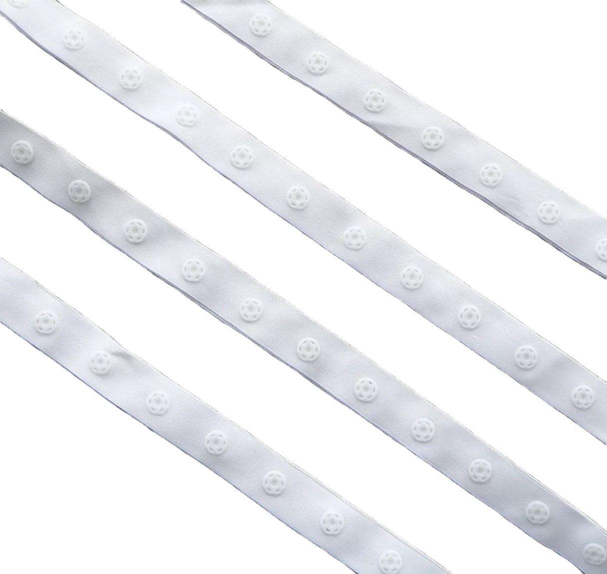 PRESS FASTENER TAPE WHITE 18MM X 10M