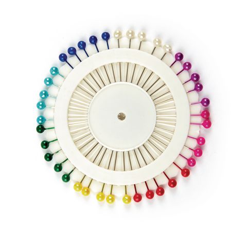 38MM COLOUR HEADED PIN ROSETTE (40) PK 10