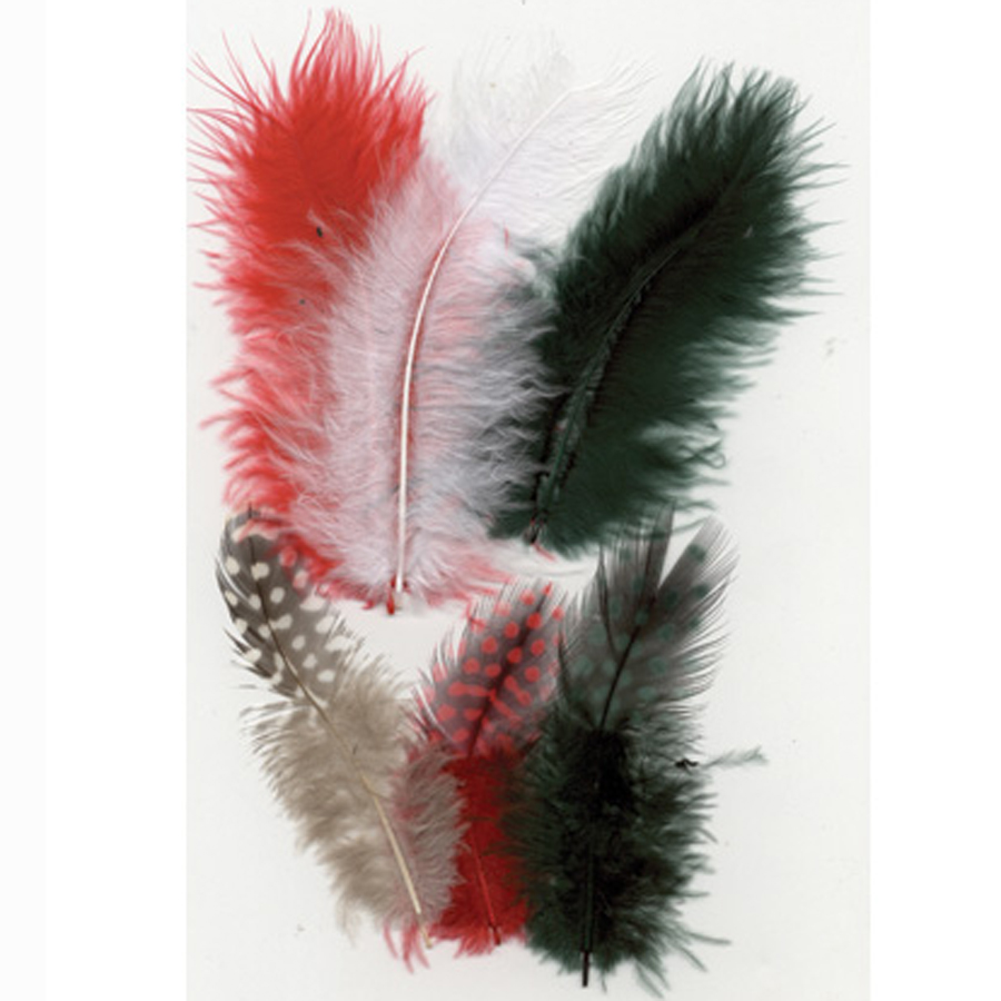 ASSTD FEATHERS 18PCS 2901 Xmas