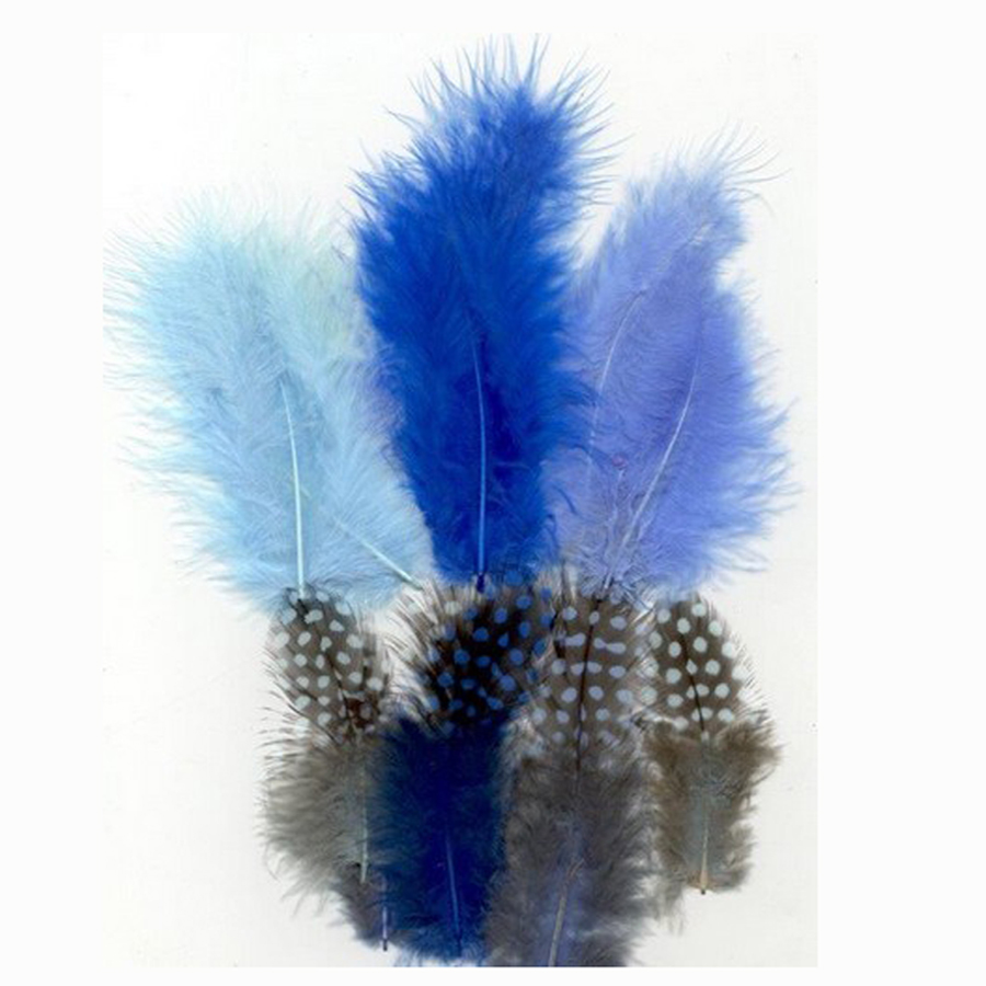 ASSTD FEATHERS 18PCS 2902 Blues