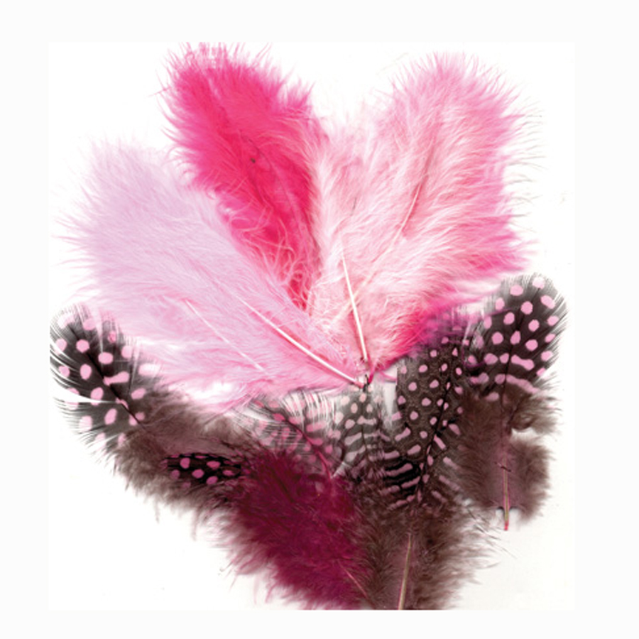 ASSTD FEATHERS 18PCS 2903 Pinks