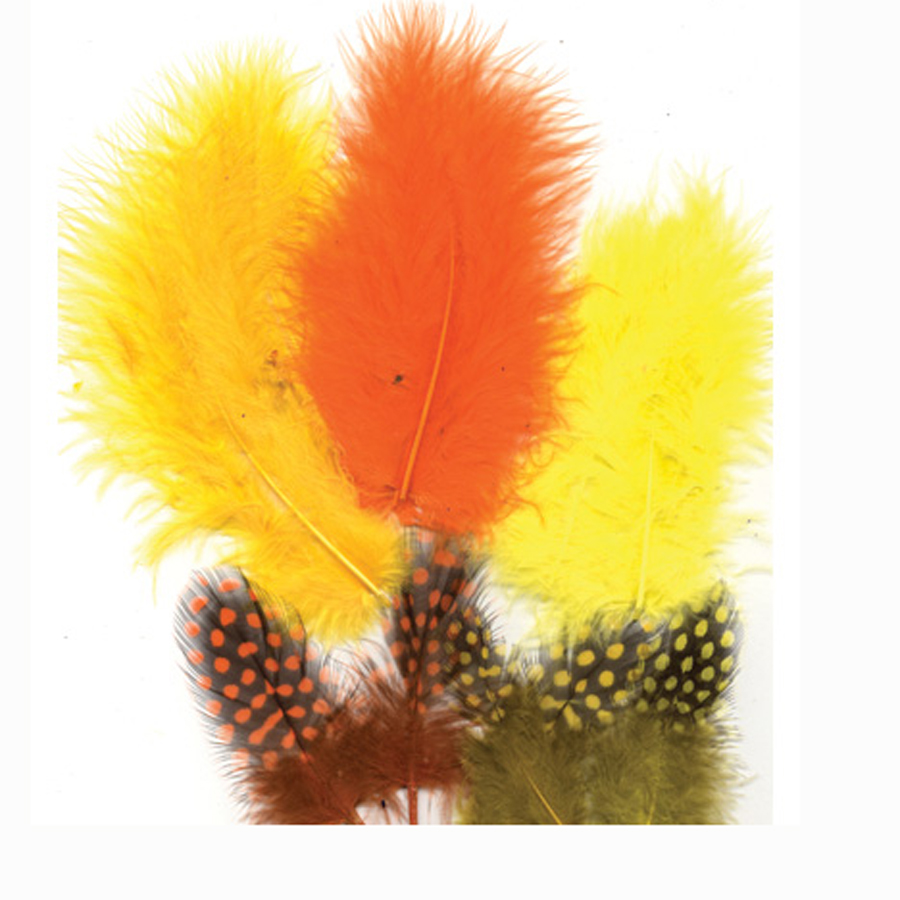 ASSTD FEATHERS 18PCS 2905 Citrus