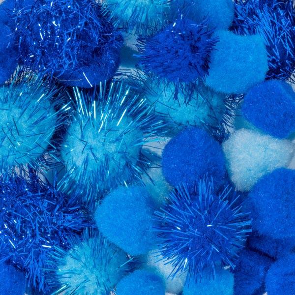 100 Pieces Arts Craft Pompoms Glitter Poms - Assorted Color (1.5cm With  Glitter Tinsel) 