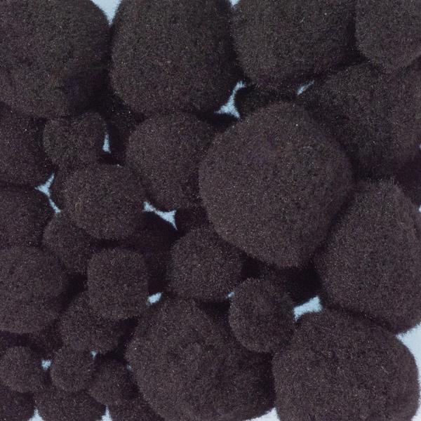 MIXED PLAIN POM POMS 50PCS 3312 Black