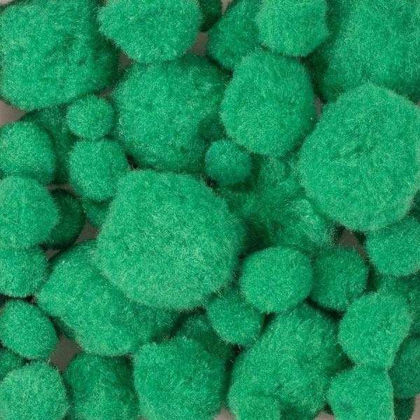 MIXED PLAIN POM POMS  50 PCS 3315 Green