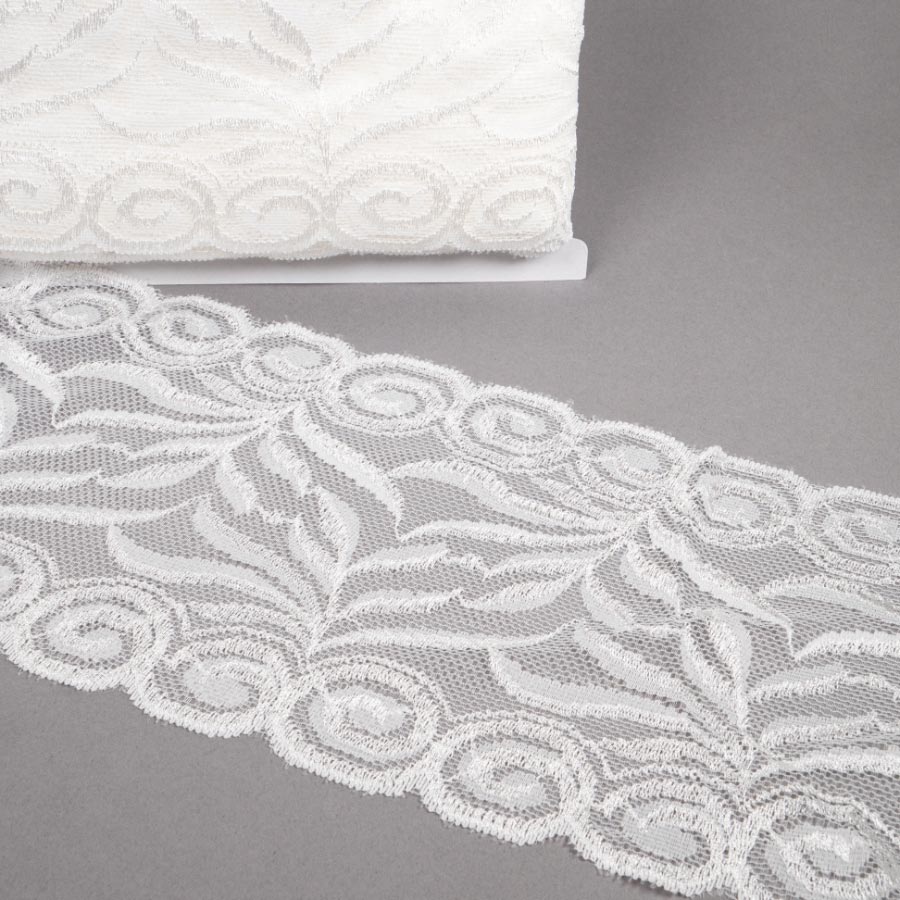 150MM FLAT STRETCH LACE X 20M 2 Ivory