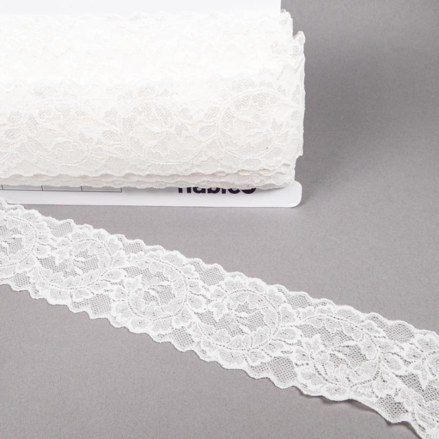 50MM STRETCH LACE - 25MTS IVORY