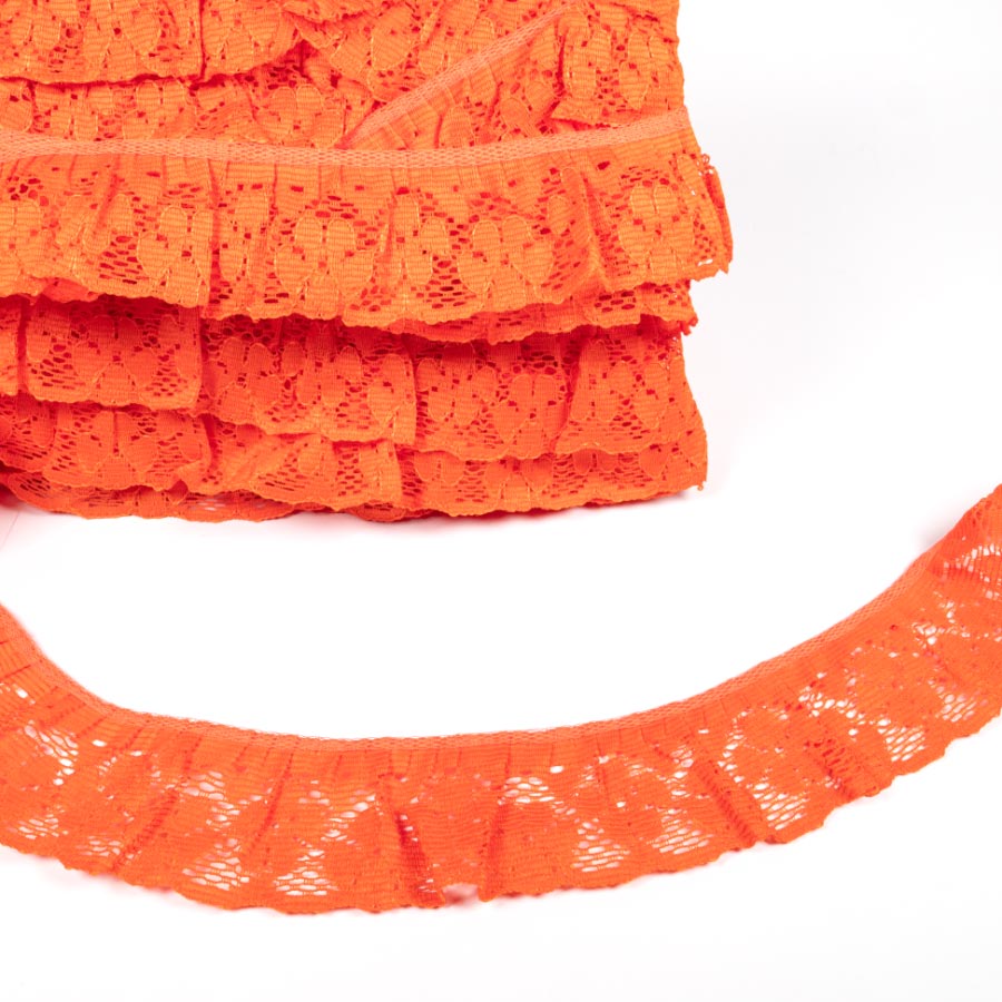 38mm Frilled Lace - 25mts ORANGE