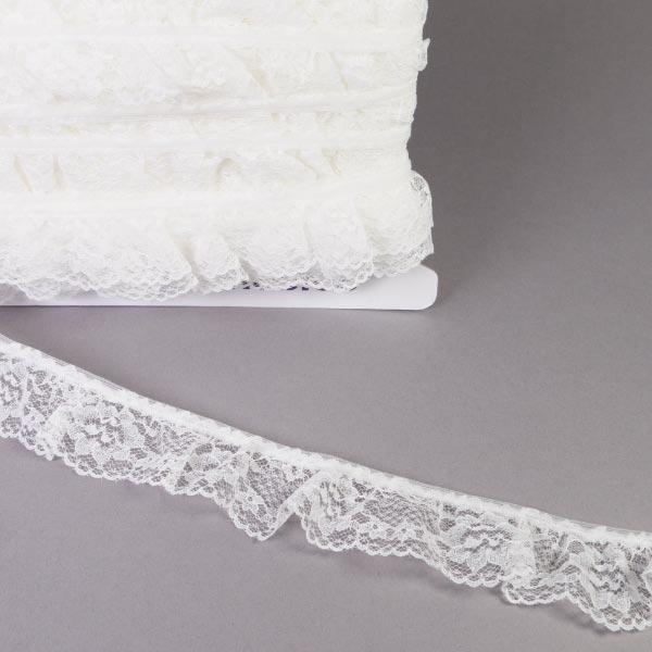 35MM FRILLED LACE IVORY