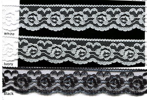 FLAT NYLON LACE BLACK