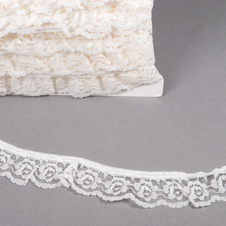 FRILLED NYLON LACE IVORY