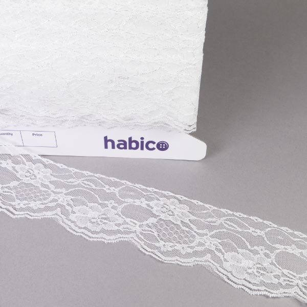 55MM FLAT NYLON LACE WHITE