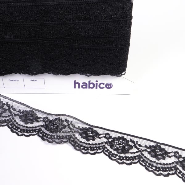 38MM FLAT LACE BLACK