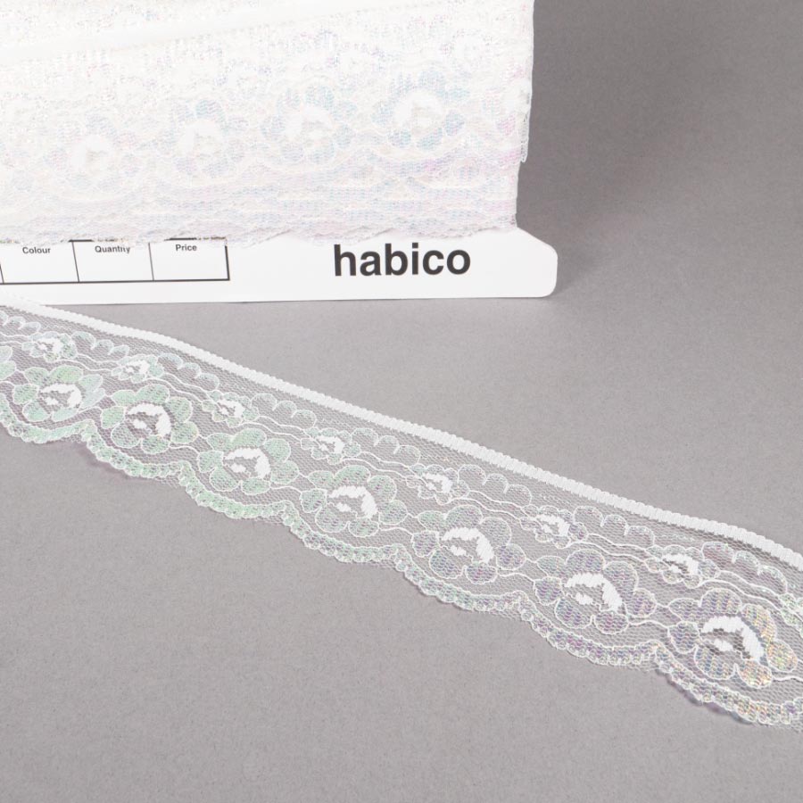 64MM FLAT LACE WHITE/IRID