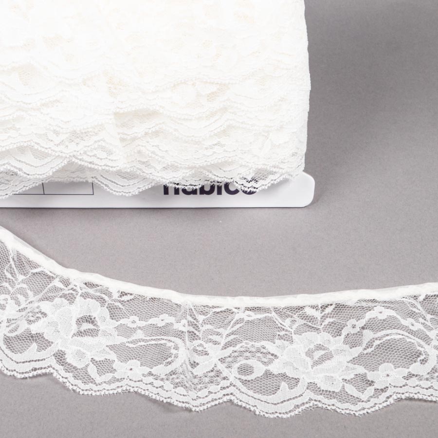 75MM FRILLED LACE IVORY