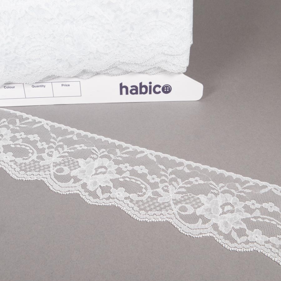 75MM FLAT LACE WHITE