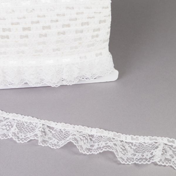 40MM FRILLED LACE IVORY