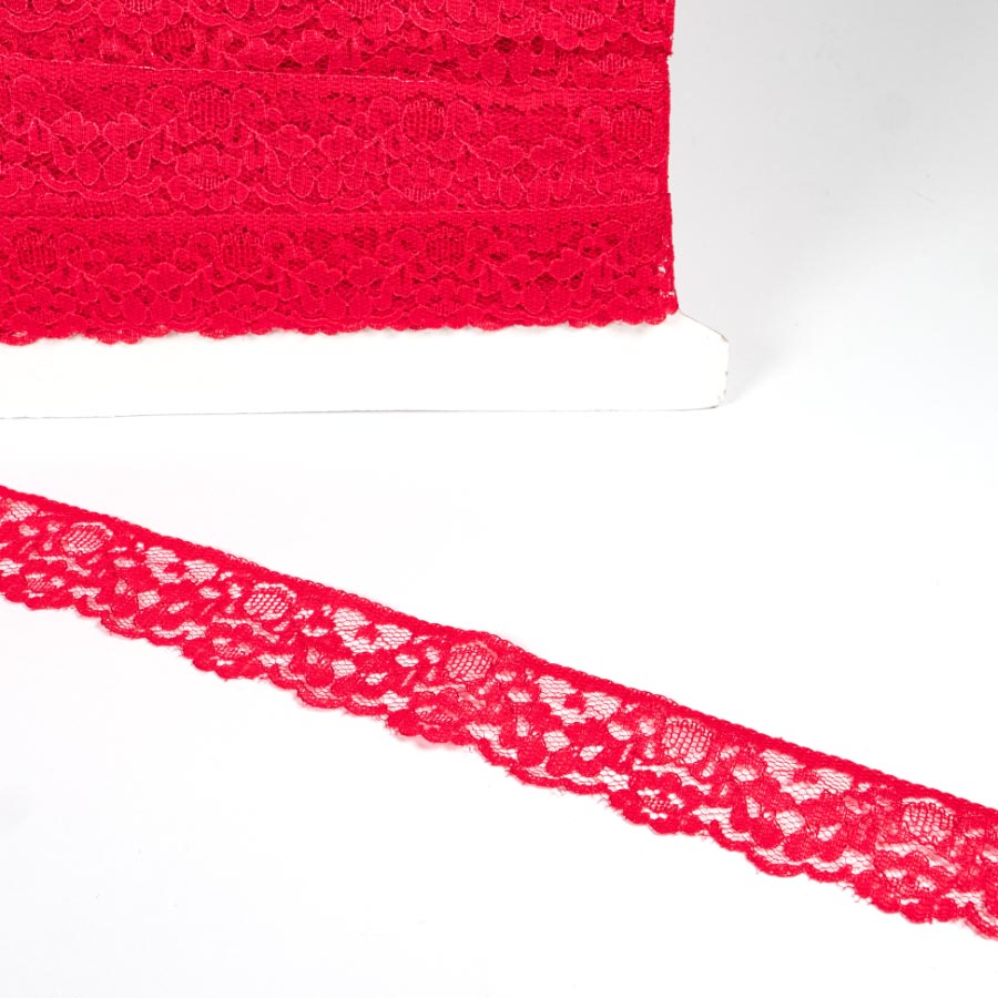 25mm Flat Nylon Lace 25m 13 Red