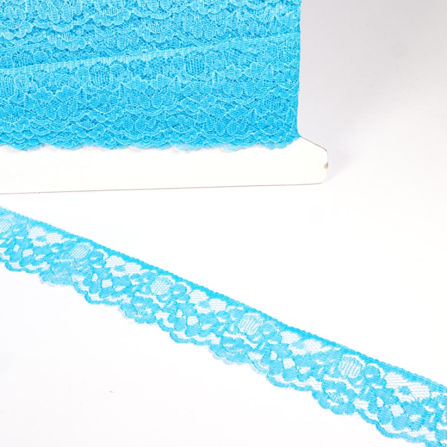 25mm Flat Nylon Lace 25m 15 Turquoise