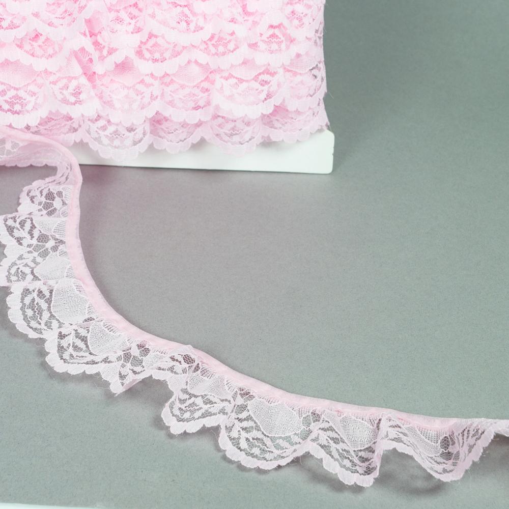 50MM FRILLED LACE 25M Pink