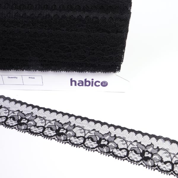 50MM FLAT LACE BLACK