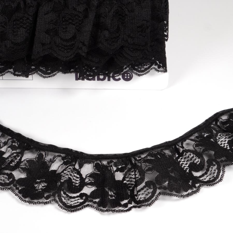45MM FRILLED LACE BLACK